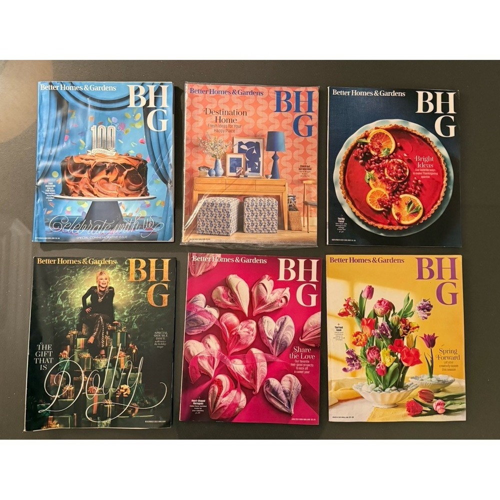 Lot of 6 BETTER HOMES &  GARDENS BHG Magazines 2022 From Smoke Free Home VGUC
